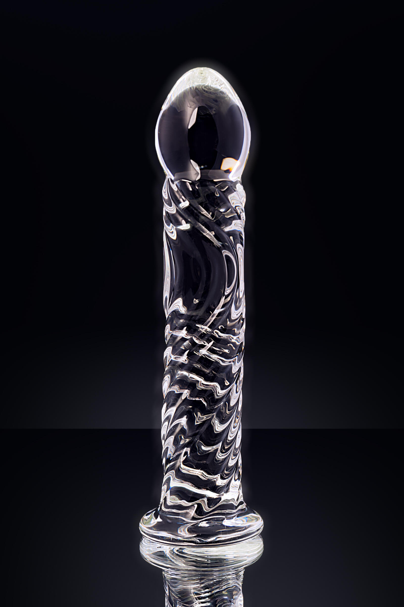 Фаллоимитатор Sexus Glass ребристый, бесцветный, 16,5 см