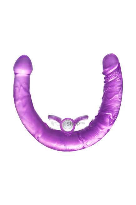 Фаллоимитатор двусторонний с вибропулей Toyfa Double Dildo, фиолетовый от IntimShop