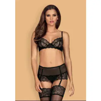 Комплект Obsessive Конти c широким поясом на шнуровке, S/M