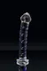 Фаллоимитатор Sexus Glass с синей спиралью, бесцветный, 17 см