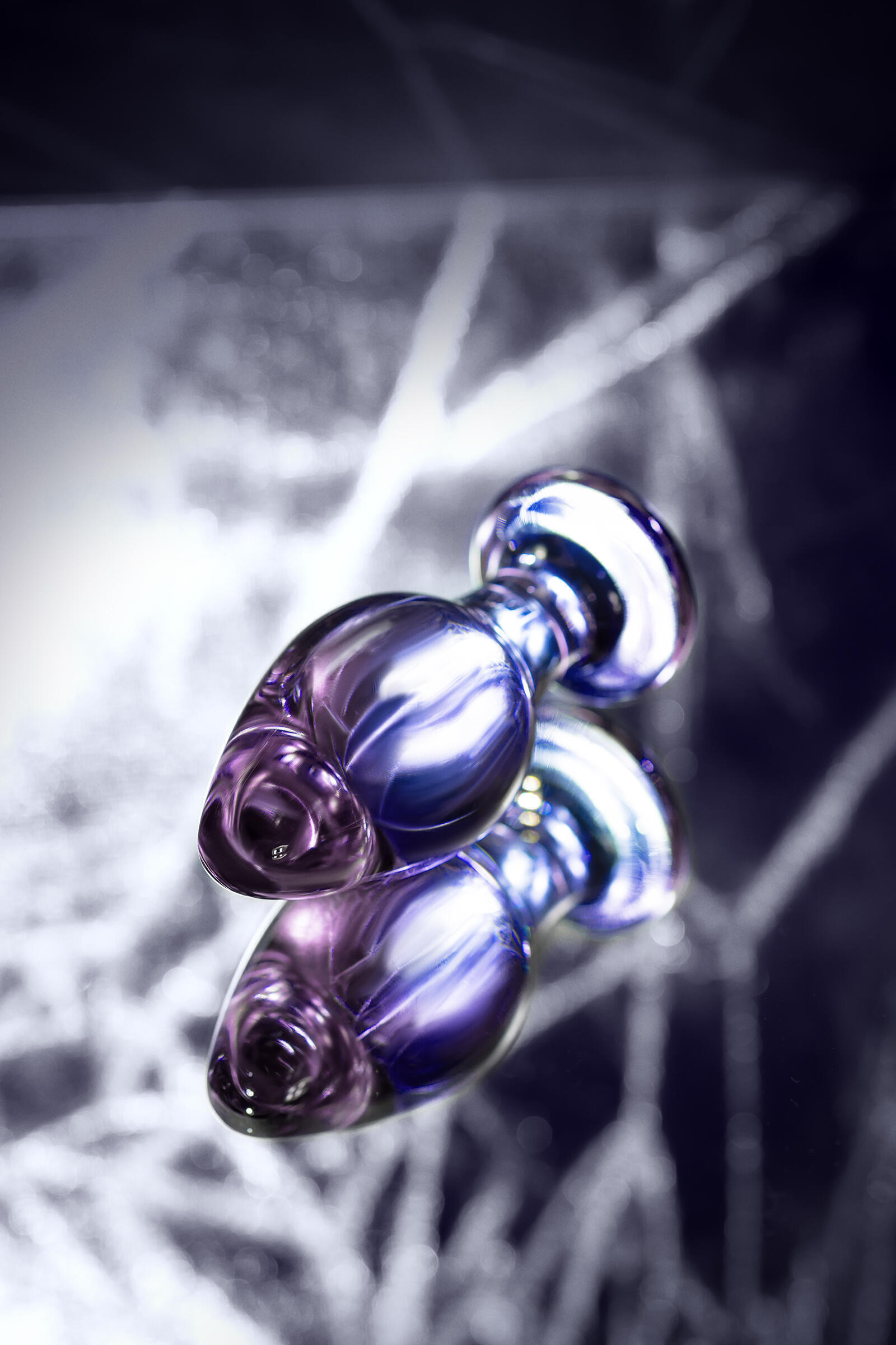 Анальная пробка Sexus Glass стеклянная, фиолетовая