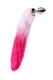 Анальная пробка Metal by Toyfa M с розовым хвостом, серебристая