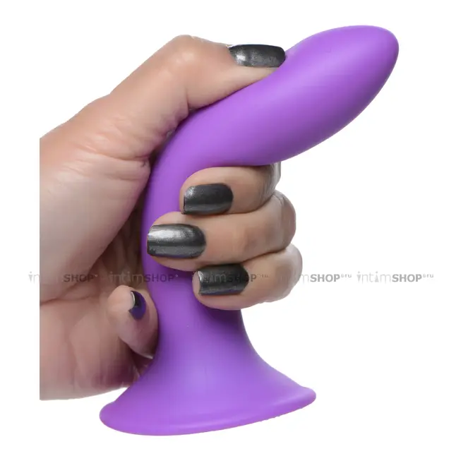 Мягкий фаллоимитатор XR Brands Squeeze-It Slender 13.5 см, фиолетовый - фото 4