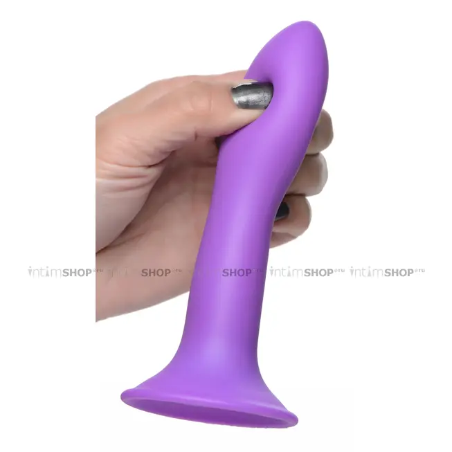 Мягкий фаллоимитатор XR Brands Squeeze-It Slender 13.5 см, фиолетовый - фото 5
