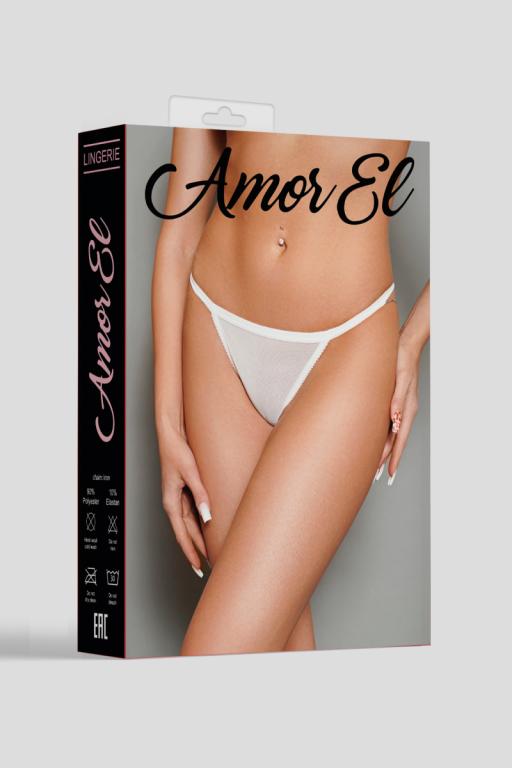 Трусики-стринги с декоративными цепочками Amor El M, белые