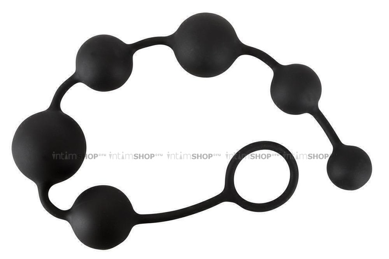 Анальные шарики Orion Black Velvets Anal Beads, черные - фото 1