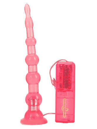 Анальная елочка с вибрацией Vibro Beaded Butt Plug JoyToy9 Seven Creations розовый