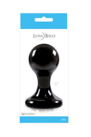 Анальная пробка NS Novelties Luna Balls на присоске большая, чёрная