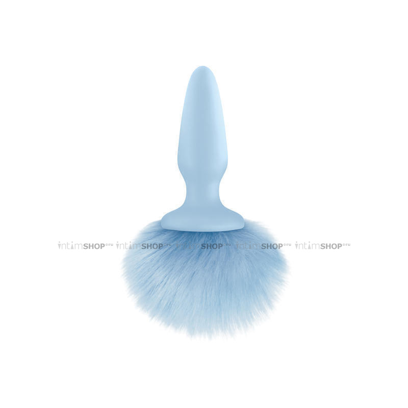 Анальная пробка с заячьим хвостом NS Novelties Bunny Tails, голубая