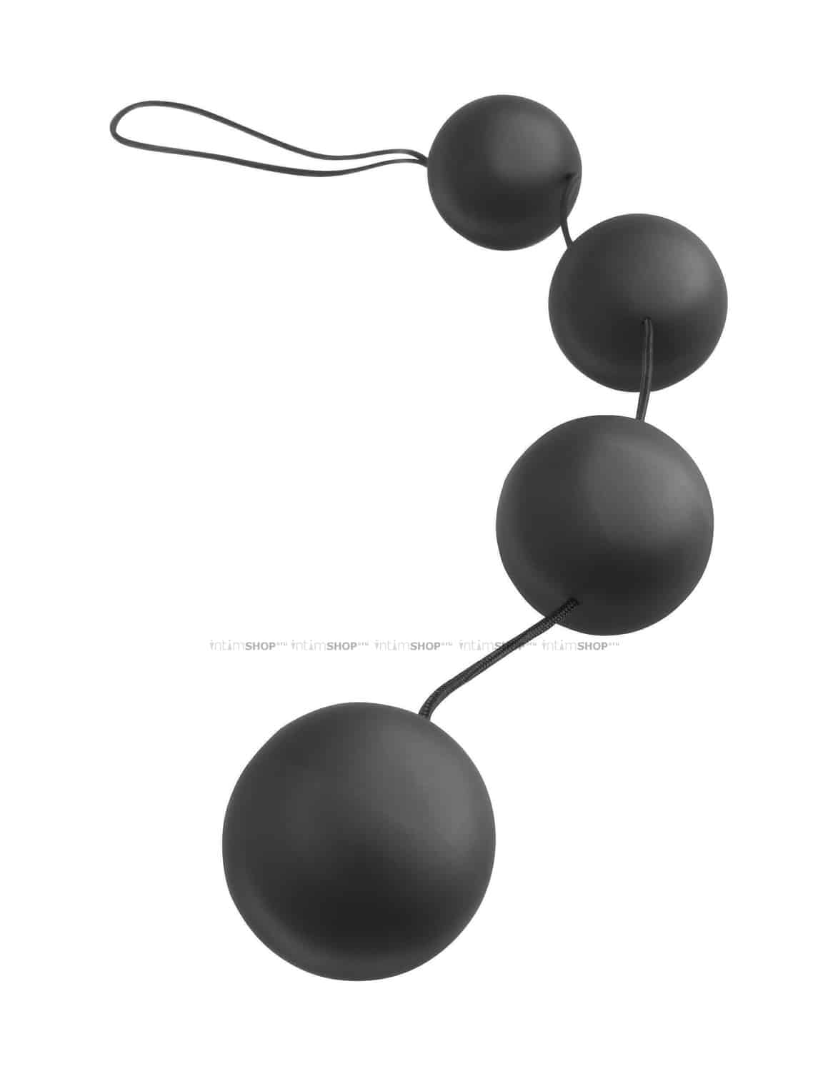 Анальные шарики с переменным центром тяжести PipeDream Deluxe Vibro Balls, черный