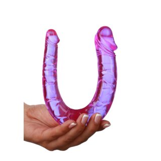 Анально-вагинальный стимулятор U-формы Seven Creations Double Mini, фиолетовый