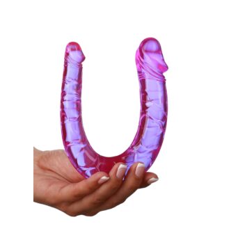 Анально-вагинальный стимулятор U-формы Seven Creations Double 30 см, фиолетовый