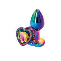 Анальная пробка NS Novelties Rear Assets Heart S с кристаллом, разноцветная