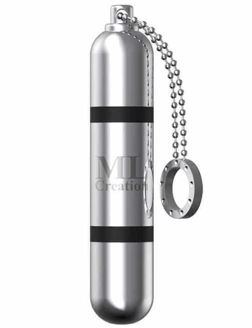 Мини-вибратор на цепочке ML Creation Glittering Bullet, серебристый
