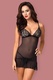 Сорочка Obsessive Shibu chemise, Чёрный, L/XL