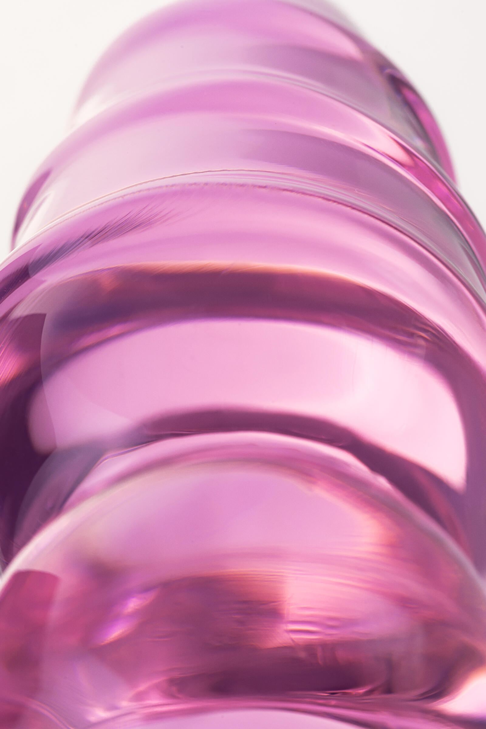 Анальная пробка Sexus Glass ребристая, розовая