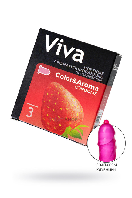 Презервативы Viva цветные ароматизированные, 3 шт