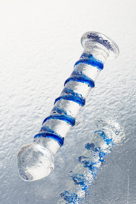 Фаллоимитатор Sexus Glass с синей спиралью, бесцветный, 17 см - фото 8