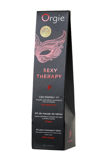 Комплект для сладких игр Orgie Lips Massage со вкусом клубники, 100 мл от IntimShop