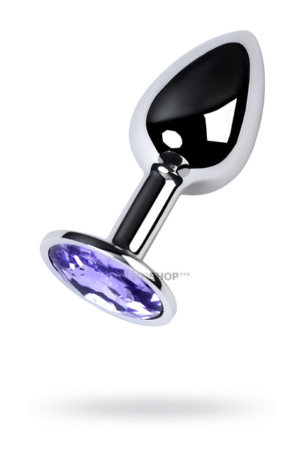 фото Анальная пробка Metal by Toyfa c фиолетовым кристаллом, серебристый