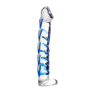 Фаллоимитатор Sexus Glass 17 см, бесцветный, синий