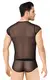 Костюм-сетка с полосками мужской SoftLine Collection (майка, шорты), чёрный, M/L