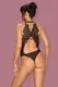 Боди Obsessive Alifini teddy, Чёрный, S/M