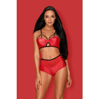 Комплекты Obsessive Leatheria set Red, Красный, S/M