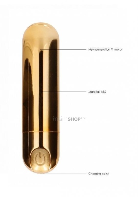 Вибропуля Shots BGT 7 Speed Rechargeable Bullet, золотистый от IntimShop