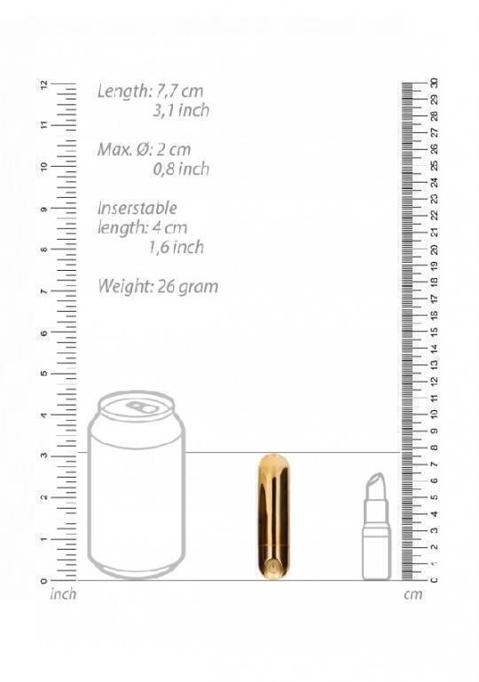 Вибропуля Shots BGT 7 Speed Rechargeable Bullet, золотистый