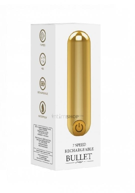 Вибропуля Shots BGT 7 Speed Rechargeable Bullet, золотистый от IntimShop