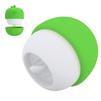 Мини-вибратор с подвижным язычком Pretty Love Apple Secret, зелёный