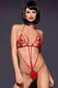 Боди Obsessive Luiza Teddy, размер S/M, цвет красный