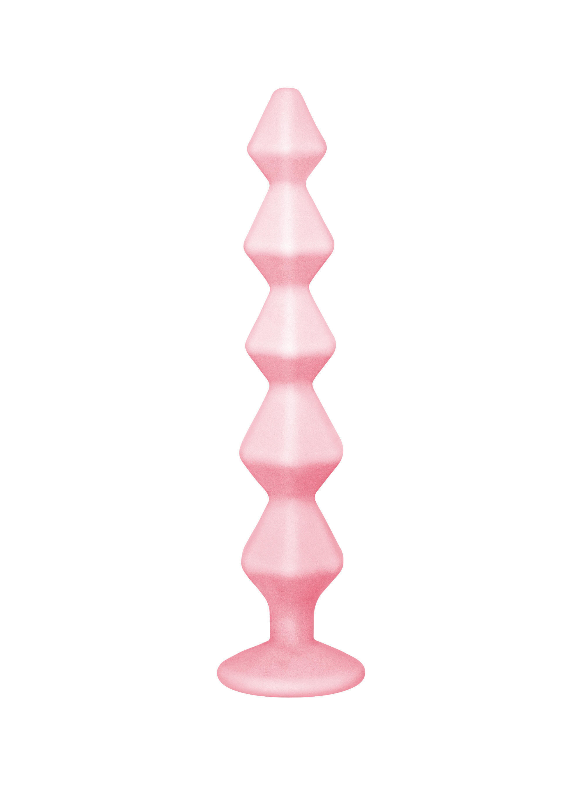 Анальная цепочка с кристаллом Lola Toys Emotions Buddy, розовая с бесцветным кристаллом