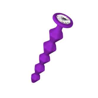 Анальная цепочка с кристаллом Lola Games Emotions Buddy, фиолетовая с бесцветным кристаллом