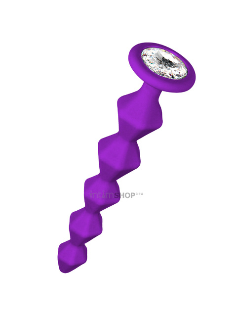 фото Анальная цепочка с кристаллом Lola Games Emotions Buddy, фиолетовый