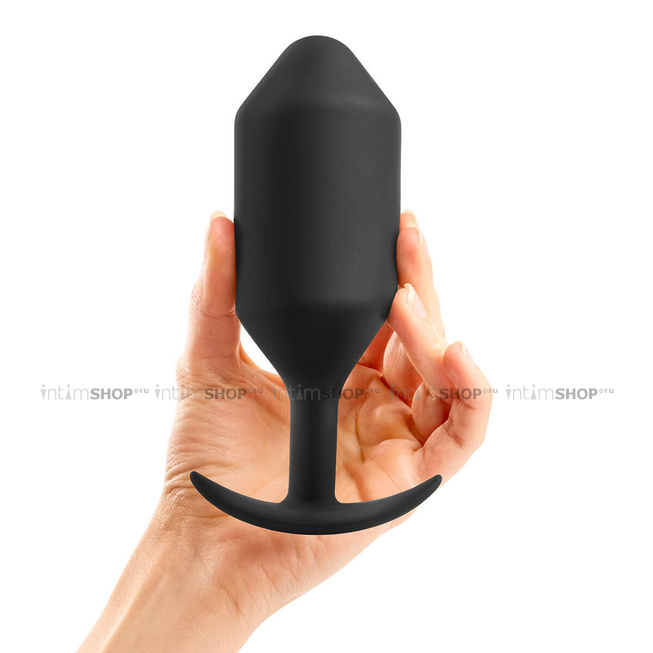 фото Пробка для ношения со смещенным центром тяжести B-vibe Snug Plug 6, черная, купить