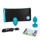 Вибропробка b-Vibe Jewel S/M с пультом ДУ, голубая с голубым кристаллом