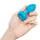 Вибропробка b-Vibe Jewel S/M с пультом ДУ, голубая с голубым кристаллом
