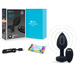 Вибропробка b-Vibe Jewel M/L с пультом ДУ, черная с черным кристаллом