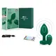 Вибропробка b-Vibe Jewel M/L с пультом ДУ, зеленая с зеленым кристаллом