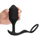 Вибропробка с эрекционным кольцом b-Vibe Vibrating Snug & Tug XL, черная