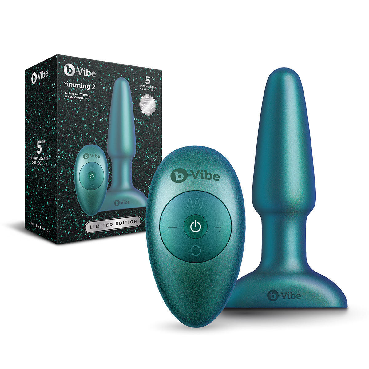 Анальная римминг-пробка b-Vibe Rimming 2 Limited Edition, зеленая