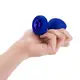 Вибропробка b-Vibe Jewel L/XL с пультом ДУ, синяя с синим кристаллом