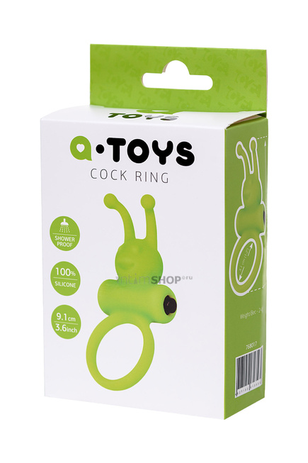 Виброкольцо на пенис Toyfa A-Toys, 9 см, зеленый - фото 5