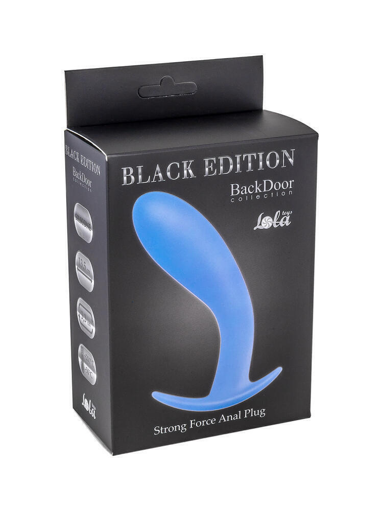 Анальная пробка Lola Games Black Edition Back Door Strong Force, синяя
