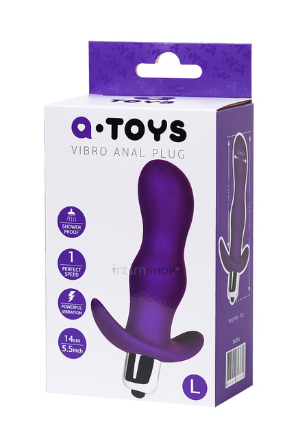 Анальная пробка с вибрацией A-Toys by TOYFA L, фиолетовая - фото 2
