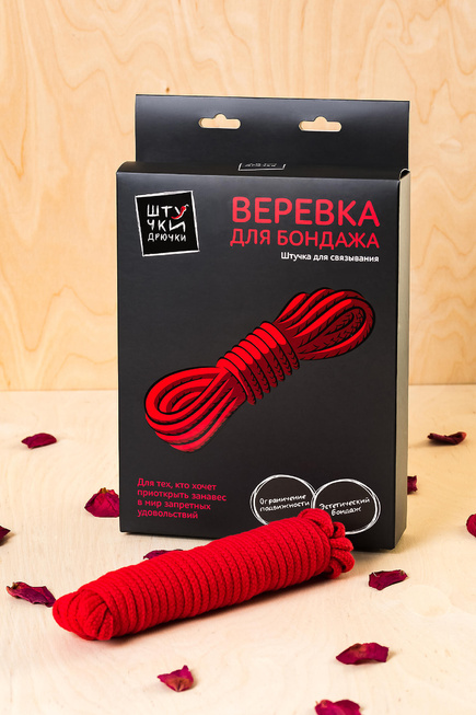 Веревка для бондажа Штучки-дрючки 10 м, красный от IntimShop