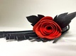 Плеть БДСМ Арсенал Красная Лаковая Роза с кожаными хвостами, 40 см