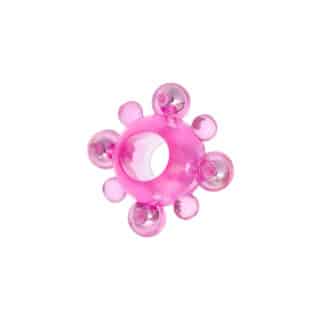 Эрекционное кольцо TOYFA с бусинками, розовое